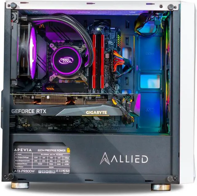 Alt view image 2 of 7 - Allied Gaming Stinger Desktop PC: Intel Core i7-12700K, Nvidia GeForce RTX 3080, 32GB DDR5 4800MHz, 1TB PCIe NVMe SSD, Z690M Motherboard, 750 Watt 80+ Gold Power Supply, WiFi Ready