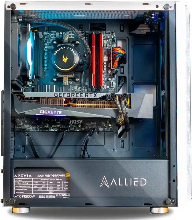 Alt view image 2 of 6 - Allied Gaming Patriot Desktop PC: AMD Ryzen 5 5600X, Nvidia GeForce RTX 3080 Ti, 16GB DDR4 3200MHz, 1TB PCIe NVMe SSD, B550M Motherboard, 800 Watt Power Supply, ARGB Fans, WiFi Ready
