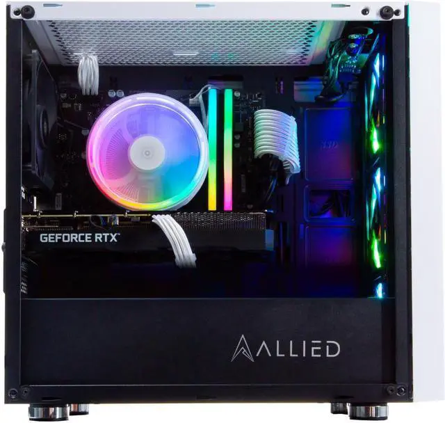 Alt view image 2 of 6 - Allied Gaming Stinger Desktop PC: AMD Ryzen 5 4500, Nvidia GeForce GTX 1650, 16GB DDR4 3200MHz, 512GB PCIe NVMe SSD, B450M Motherboard, 750 Watt Power Supply, ARGB Fans, WiFi Ready