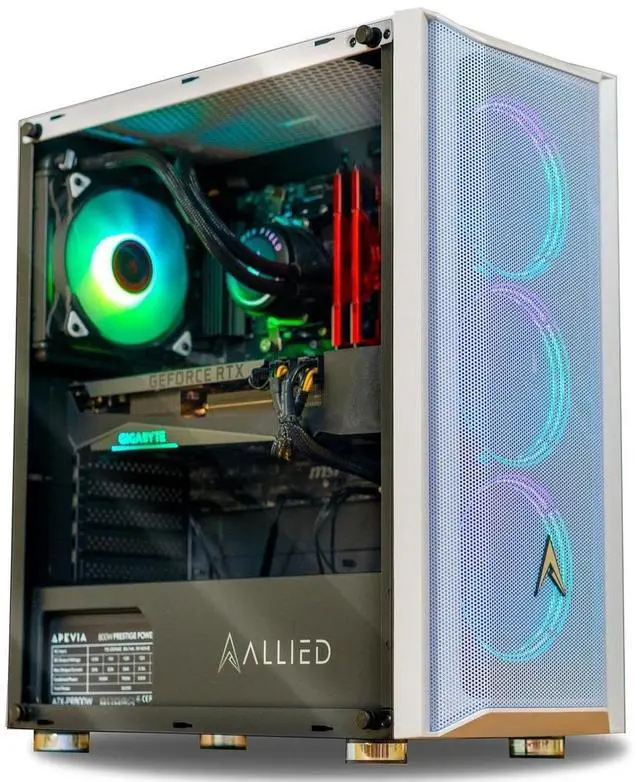 Main image of Allied Gaming Patriot Desktop PC: Intel Core i7-10700K, AMD Radeon RX 6800, 16GB DDR4 3200MHz, 500GB PCIe NVMe SSD, B460M Motherboard, 750 Watt Power Supply, ARGB Fans, WiFi Ready