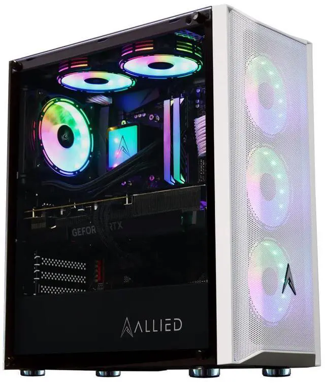 Main image of Allied Gaming Patriot Desktop PC: Intel Core i9-13900KF, Nvidia GeForce RTX 4090, 32GB RGB DDR5 5200MHz, 2TB PCIe NVMe SSD, Z790 DDR5 Motherboard, 850 Watt Power Supply, ARGB Fans, WiFi Ready