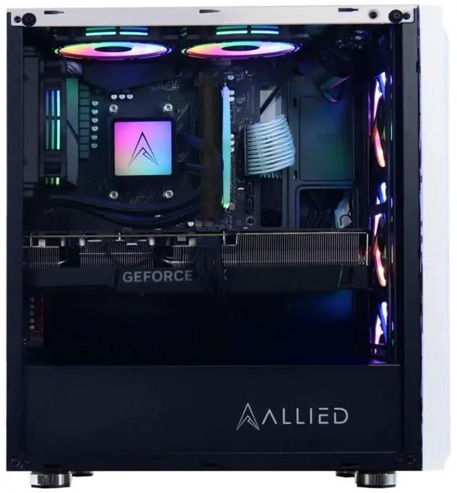 Alt view image 2 of 7 - Allied Gaming Patriot Desktop PC: AMD Ryzen 7 5800X, Nvidia RTX 3080, 16GB DDR4 3200MHz RGB, 1TB PCIe NVMe SSD, B450M Motherboard, 750 Watt Power Supply, ARGB Fans, WiFi Ready