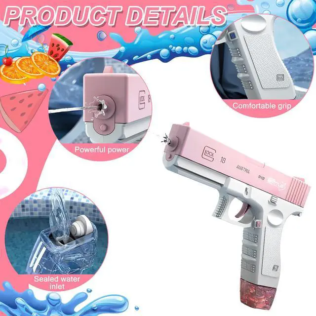 Alt view image 3 of 7 - Electric Water Pistol for Adults and Children, 434 CC+ 58 CC Large Capacity Strongest Water Sprayer Summer Pool Beach Party Toy