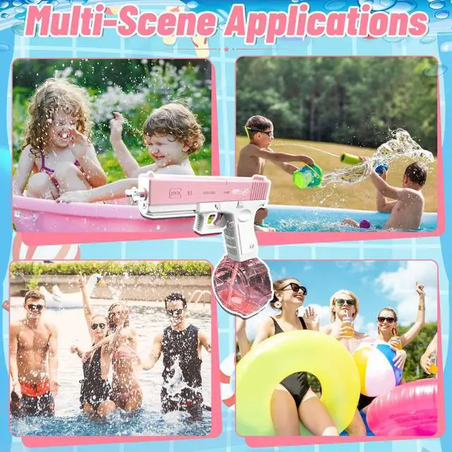 Alt view image 7 of 7 - Electric Water Pistol for Adults and Children, 434 CC+ 58 CC Large Capacity Strongest Water Sprayer Summer Pool Beach Party Toy
