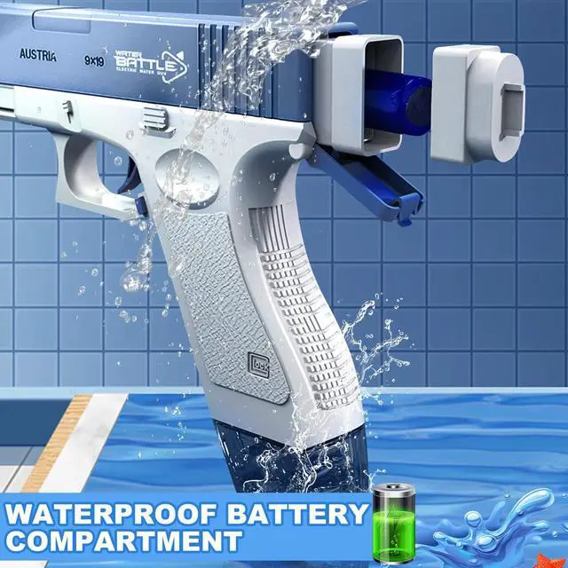 Alt view image 7 of 7 - Electric Water Pistol for Adults and Children, 434 CC+ 58 CC Large Capacity Strongest Water Sprayer Summer Pool Beach Party Toy Blue