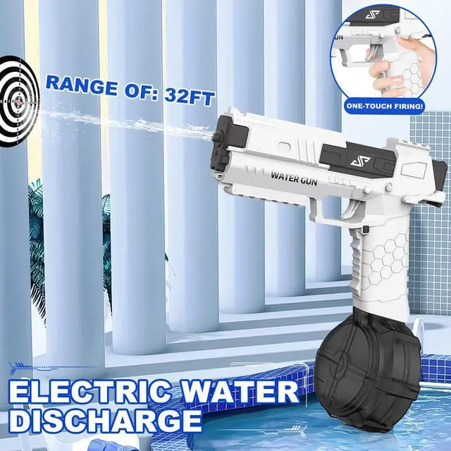 Alt view image 3 of 7 - Electric Water Pistol for Adults and Children, Large Capacity Strongest Water Sprayer Summer Pool Beach Party Toy