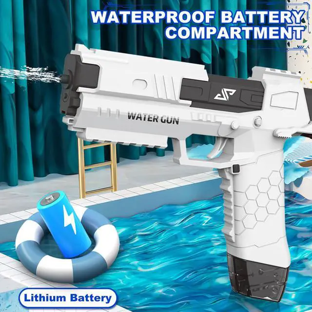 Alt view image 5 of 7 - Electric Water Pistol for Adults and Children, Large Capacity Strongest Water Sprayer Summer Pool Beach Party Toy