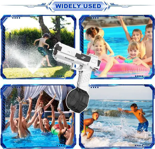 Alt view image 7 of 7 - Electric Water Pistol for Adults and Children, Large Capacity Strongest Water Sprayer Summer Pool Beach Party Toy