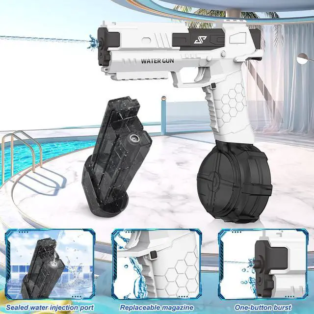 Alt view image 4 of 7 - Electric Water Pistol for Adults and Children, Large Capacity Strongest Water Sprayer Summer Pool Beach Party Toy