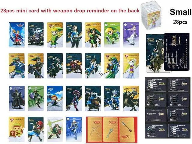 Alt view image 2 of 7 - 28 PCS Mini Card Zelda Series, Small Cards for The Legend of Zelda Breath of The Wild for NFC Amiibo Card fits For Nintendo Switch Oled 3DS Wii Skyward Sword Linkage Game Collection Cards