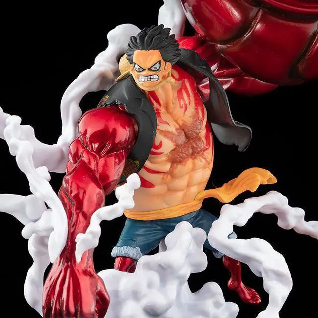 Alt view image 4 of 7 - One Piece Monkey. D Luffy Gear 4 Anime Action Figure Statue Character PVC Model Toys Collection with Calendar (8.66 inch)