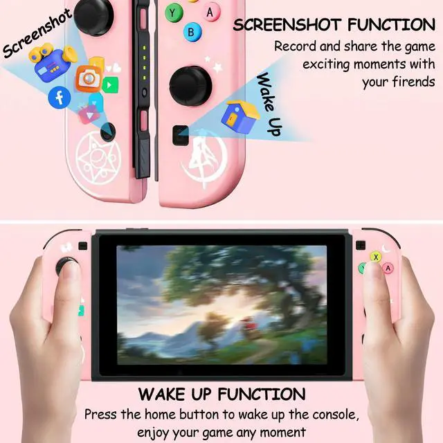 Alt view image 2 of 7 - Switch Controller for Nintendo Switch, Switch Remote Control Supports Dual Vibration/Motion Control/Screenshot/Wake-up