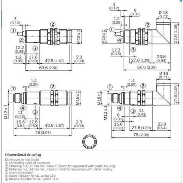 Alt view image 3 of 3 - SICK VS/VE18-3P3340 Through-beam photoelectric sensor ,PNP,New