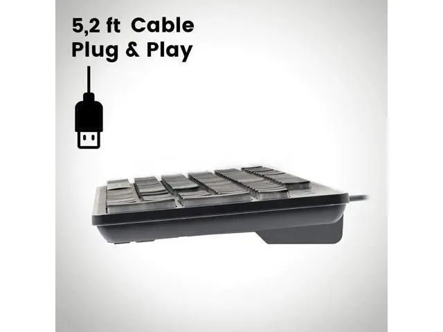 Alt view image 7 of 7 - Perixx PERIBOARD-317 Wired Backlit USB Keyboard, Big Print Letter with White Illuminated LED, US English Layout,Black