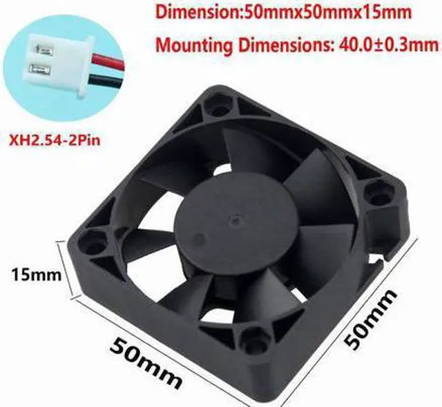 Main image of 5PCS Gdstime 50mm 50x50x15mm Fan 5015 DC 24V Cooling Fan 2Pin 5cm PC Laptop Computer Industrial Cooler Fan Heatsink Fans