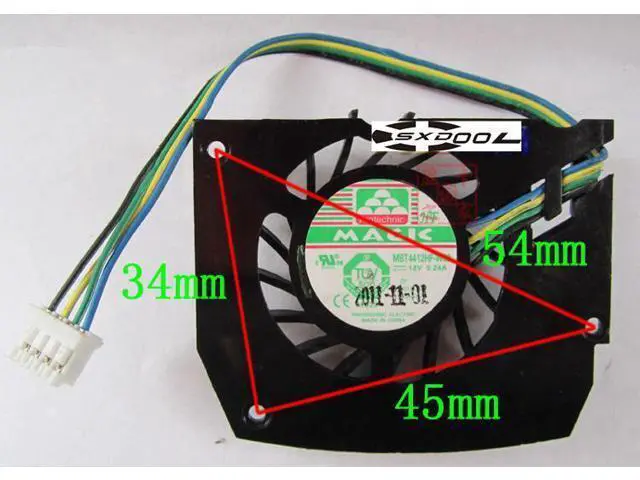 Alt view image 2 of 5 - For Leadtek Quadro K600 Q600 Graphics Card Cooling Fan MBT4412HF-W09 12V 0.24A 4-wire 4-pin