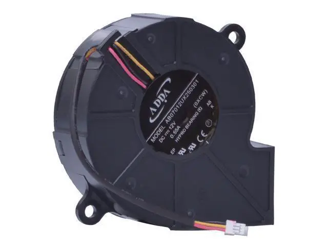 Alt view image 3 of 4 - New original ADDA 7025 7CM turbo fan 12V 0.55A blower AB07012UX250301 Alloy Bearing Blower Centrifugal Fan 3 Wires 3Pins For Sony left projector VPL-DX122