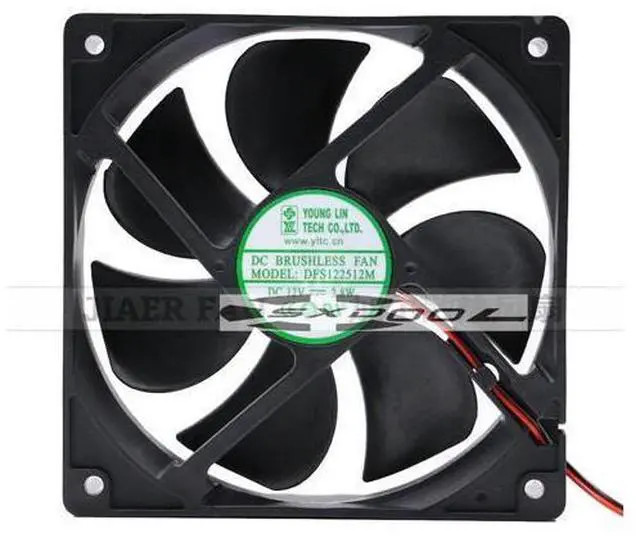 Alt view image 2 of 4 - Young Lin 12025 DFS122512M 12V 2.8W 2 Wires Square DC Cooling fan
