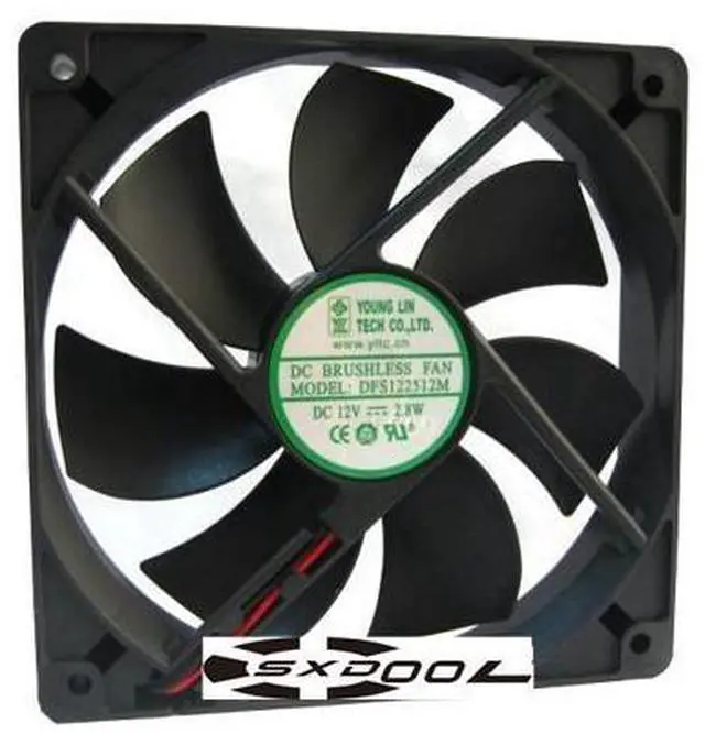 Alt view image 3 of 4 - Young Lin 12025 DFS122512M 12V 2.8W 2 Wires Square DC Cooling fan