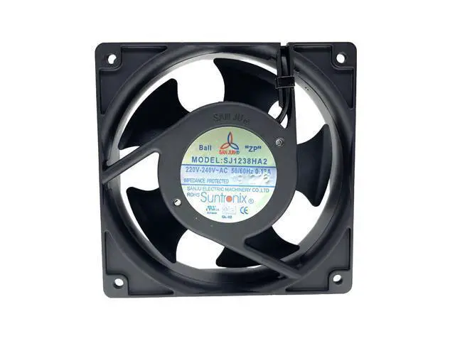 Alt view image 5 of 5 - 220V Fan Metal NEW Suntronix SANJUN SJ1238HA2 120mm 12cm 12038 220V 240V 0.13A 12038 Metal Fan Leaf Impeller Axial Cooling Fan