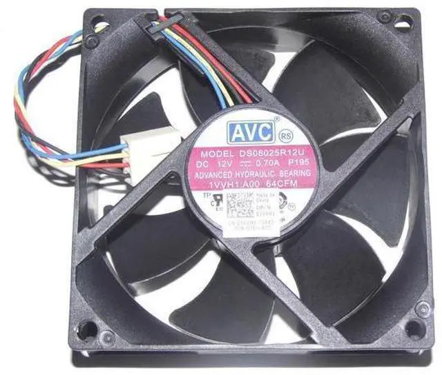 Main image of AVC 80x25mm DS08025R12U P195 P158 12V 0.7A 4 Wires 4 Pins Case Fan 8CM CPU Cooler For 1VVH1 Dell XPS 8000