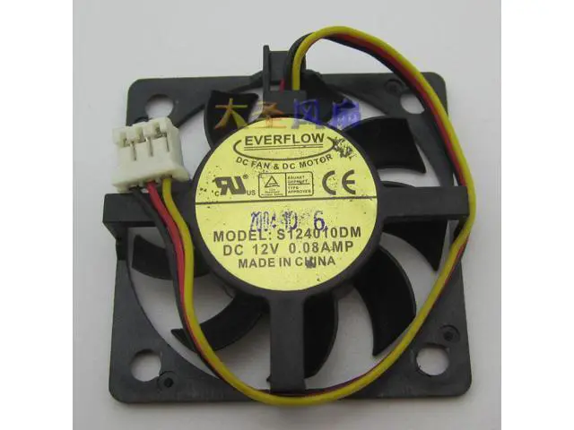 Alt view image 3 of 4 - EVERFLOW S124010DM Graphics fan 12V 0.08A/0.15A 3-wire 3-pin