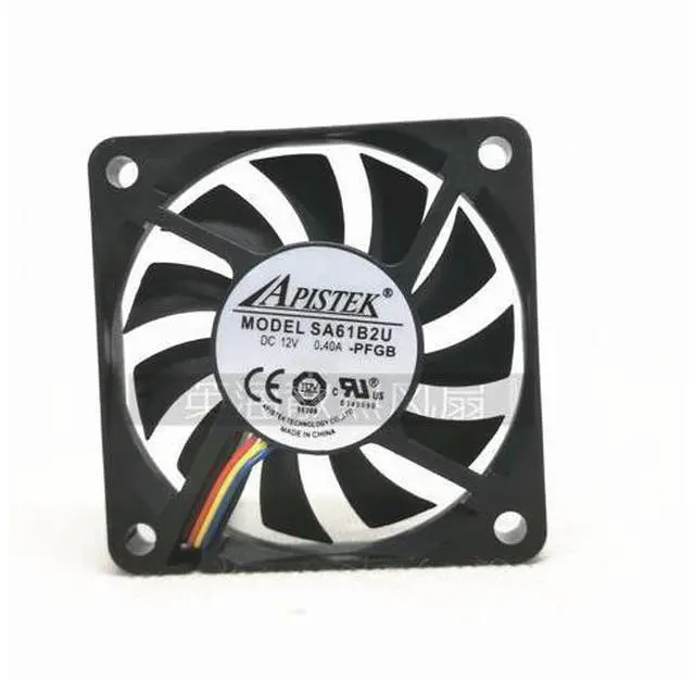 Main image of Original APISTEK SA61B2U 12V 0.40A 6CM ultra-thin 4-wire 6010 gale volume cooling fan 60mm X 15mm 24CFM 5000RPM