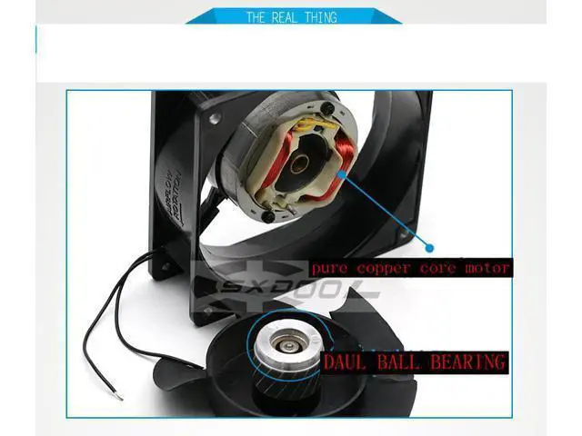 Alt view image 3 of 3 - Speed regulation 12CM double ball durable 220V 240V cabinet soldering smoke smoke exhaust mute AC cooling fan 12038 SUNON DP200A P/N: 2123HBL pure copper core