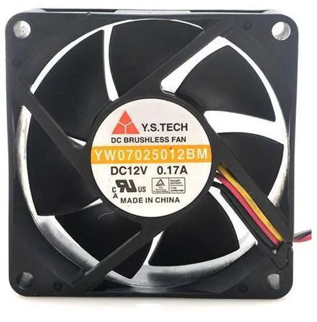 Main image of NEW original Y.S TECH YW07025012BM DC 12V 0.17A 7cm 70mm 3-Pin 70x25mm Cooler Fan