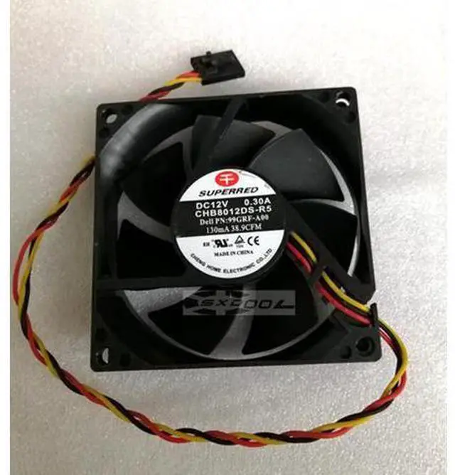 Main image of For Dell OptiPlex 390 790 990 3010 SFF Chassis Fan 99GRF SUPERRED CHB0812DS -R5 8cm DC12V cooling fans