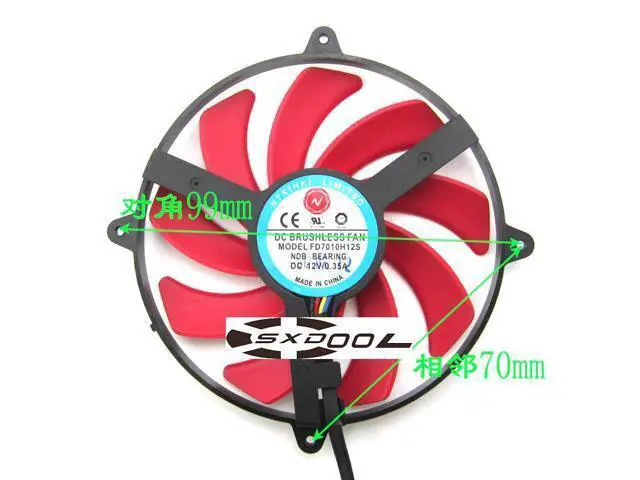 Alt view image 2 of 4 - For NTK FD7010H12S 9CM 9cm ultra-thin graphics card fan mounting 85mm 4-wire PWM fan