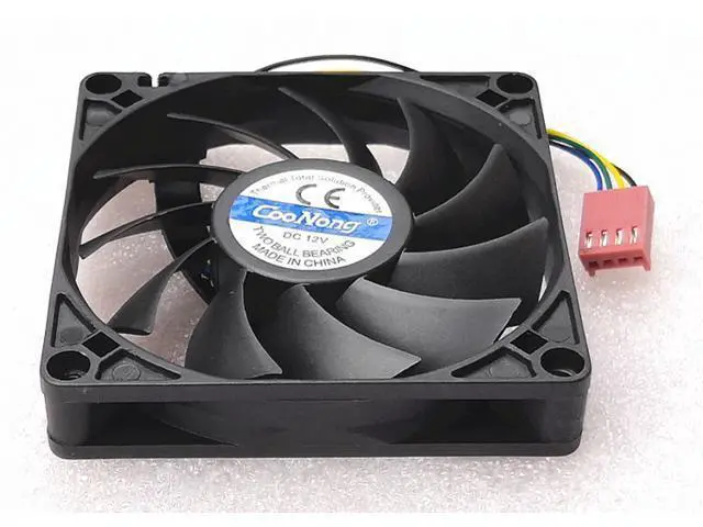 Alt view image 4 of 7 - NEW Everflow R128015BM 8CM 8015 4-wire temperature control speed double ball 12V 0.25A silent fan