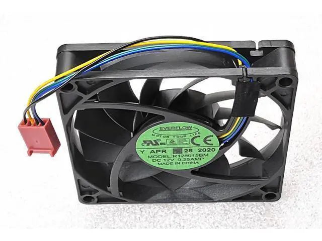 Alt view image 5 of 7 - NEW Everflow R128015BM 8CM 8015 4-wire temperature control speed double ball 12V 0.25A silent fan