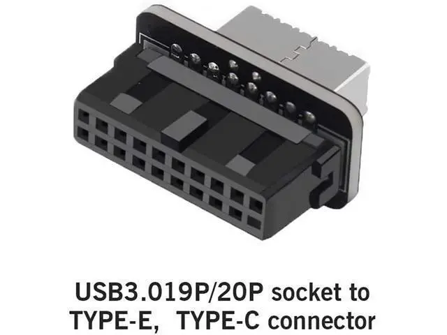 Alt view image 2 of 4 - Motherboard USB3.0 19P/20P to Type-E Adapter,USB 3.0 (3.1 Gen 2) Vertical 19PIN to 3.1 Type-C Front Panel Header Adapter 20 Pin to 19 Pin Type-E Expansion Card