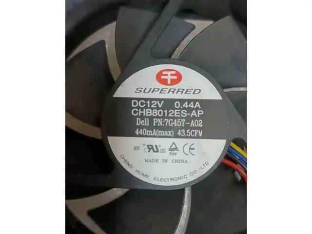 Alt view image 3 of 3 - For Dell 3668 3653 3650 3669MT series desktop computer case fan 4-pin 07G45T SUPERRED CHB8012ES -AP DC12V 0.44A 80mm 8025 cooling fan 43.55CFM