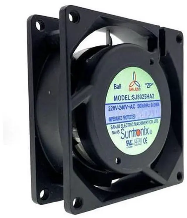 Main image of New 80mm AC 220V 240V Computer Cooling Fan,SJ8025HA2 SanJu 80X80X25mm 8cm Dual Ball Bearing 50/60Hz Server Case Cabinets Fans