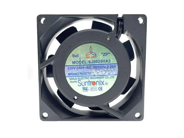 Alt view image 5 of 6 - New 80mm AC 220V 240V Computer Cooling Fan,SJ8025HA2 SanJu 80X80X25mm 8cm Dual Ball Bearing 50/60Hz Server Case Cabinets Fans