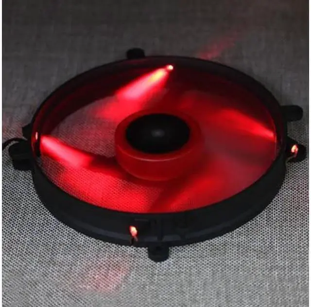 Alt view image 2 of 7 - sentey 20 cm 200mm 20030 computer case fan RED LED desktop case power round cooling fan