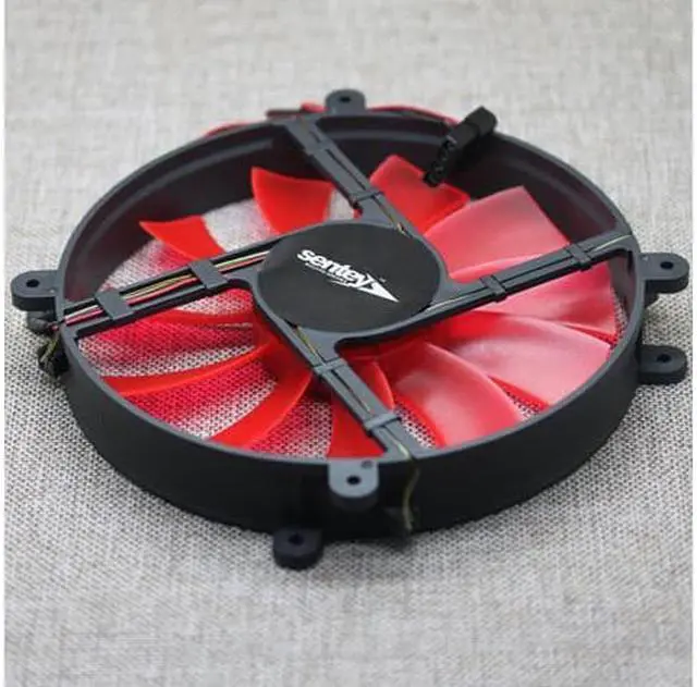 Alt view image 4 of 7 - sentey 20 cm 200mm 20030 computer case fan RED LED desktop case power round cooling fan
