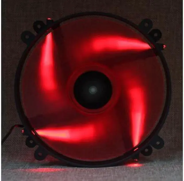Alt view image 3 of 7 - sentey 20 cm 200mm 20030 computer case fan RED LED desktop case power round cooling fan
