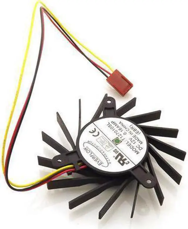 Main image of EVERFLOW T127010SL 12V 0.18A 3 wires 3 pins 15 baldes black frameless vga fan graphics card cooler f73mm