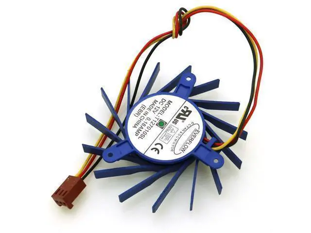 Alt view image 5 of 5 - EVERFLOW T127010SL 12V 0.18A 3 wires 3 pins 15 baldes black frameless vga fan graphics card cooler f73mm