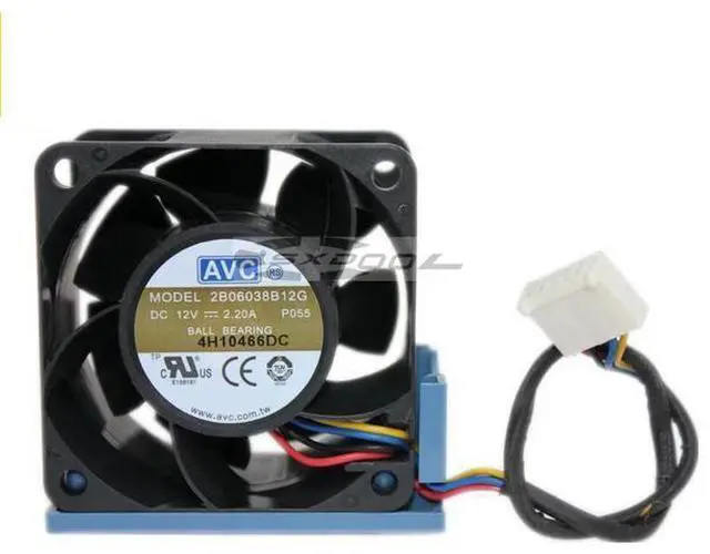 Main image of 60mm 6038 DC12V 2.20A 4 Wires For HP DL180 G6 G7 519199-001 530748-001 P4300 G2 AVC 2B06038B12G P005 with Blue Bracket Server Cooling Fan