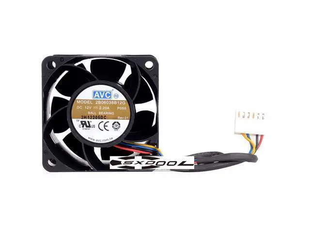 Alt view image 2 of 6 - 60mm 6038 DC12V 2.20A 4 Wires For HP DL180 G6 G7 519199-001 530748-001 P4300 G2 AVC 2B06038B12G P005 with Blue Bracket Server Cooling Fan