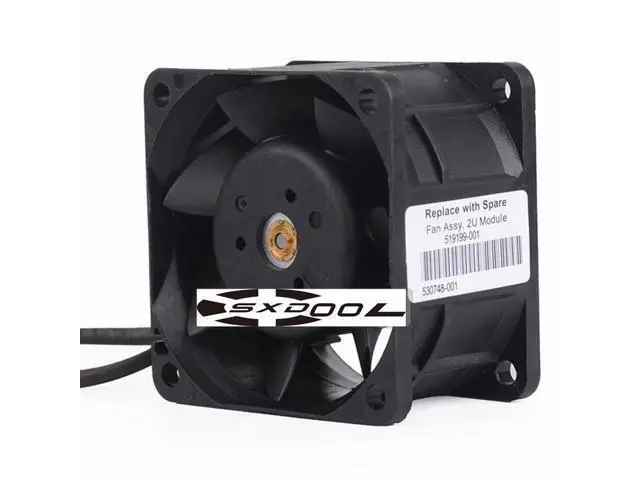 Alt view image 4 of 6 - 60mm 6038 DC12V 2.20A 4 Wires For HP DL180 G6 G7 519199-001 530748-001 P4300 G2 AVC 2B06038B12G P005 with Blue Bracket Server Cooling Fan