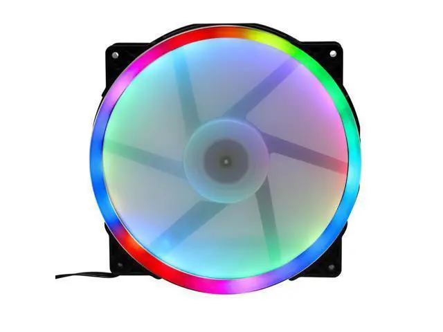 Alt view image 2 of 7 - 20CM color aperture race-changing fan chassis cooling 200mm x 30mm 20030 large fan LED color-changing horse-changing color aperture for King Kong AW309 Tt V cube