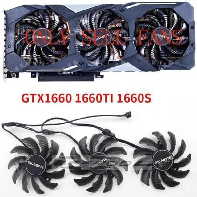 Main image of 3pcs/lot New For gigabyte GTX1660 1660S 1660OS 1660TI 2060 graphics fan POWER LOGIC PLD08010S12HH 75mm