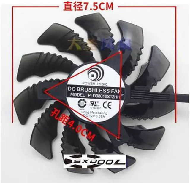Alt view image 3 of 4 - 3pcs/lot New For gigabyte GTX1660 1660S 1660OS 1660TI 2060 graphics fan POWER LOGIC PLD08010S12HH 75mm
