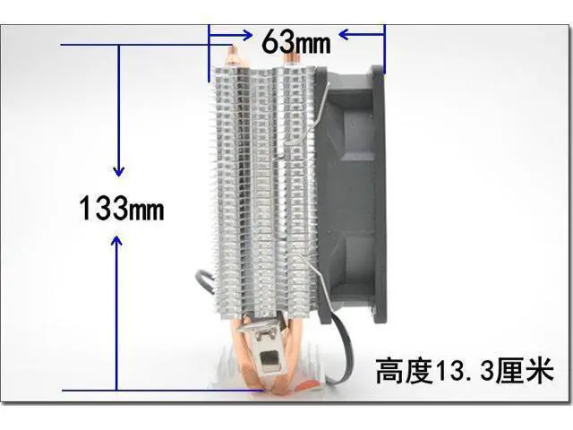 Alt view image 6 of 7 - New dual copper tube temperature control mute cpu fan for AMD AMD FM2 AM2 AM3 AM4 Intel 775 1150 1200 multi-platform CPU cooler