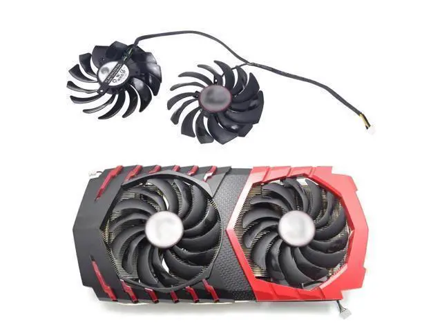 Alt view image 4 of 6 - 1 pair PLD10010S12HH FOR MSI Radeon RX480 580 GTX1080Ti 1070 Graphics Card Cooler Fan 12V